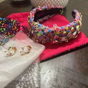 LIMITED EDITION Lele Sadoughi LISA FRANK Iridescent Crystal Unicorn headband set